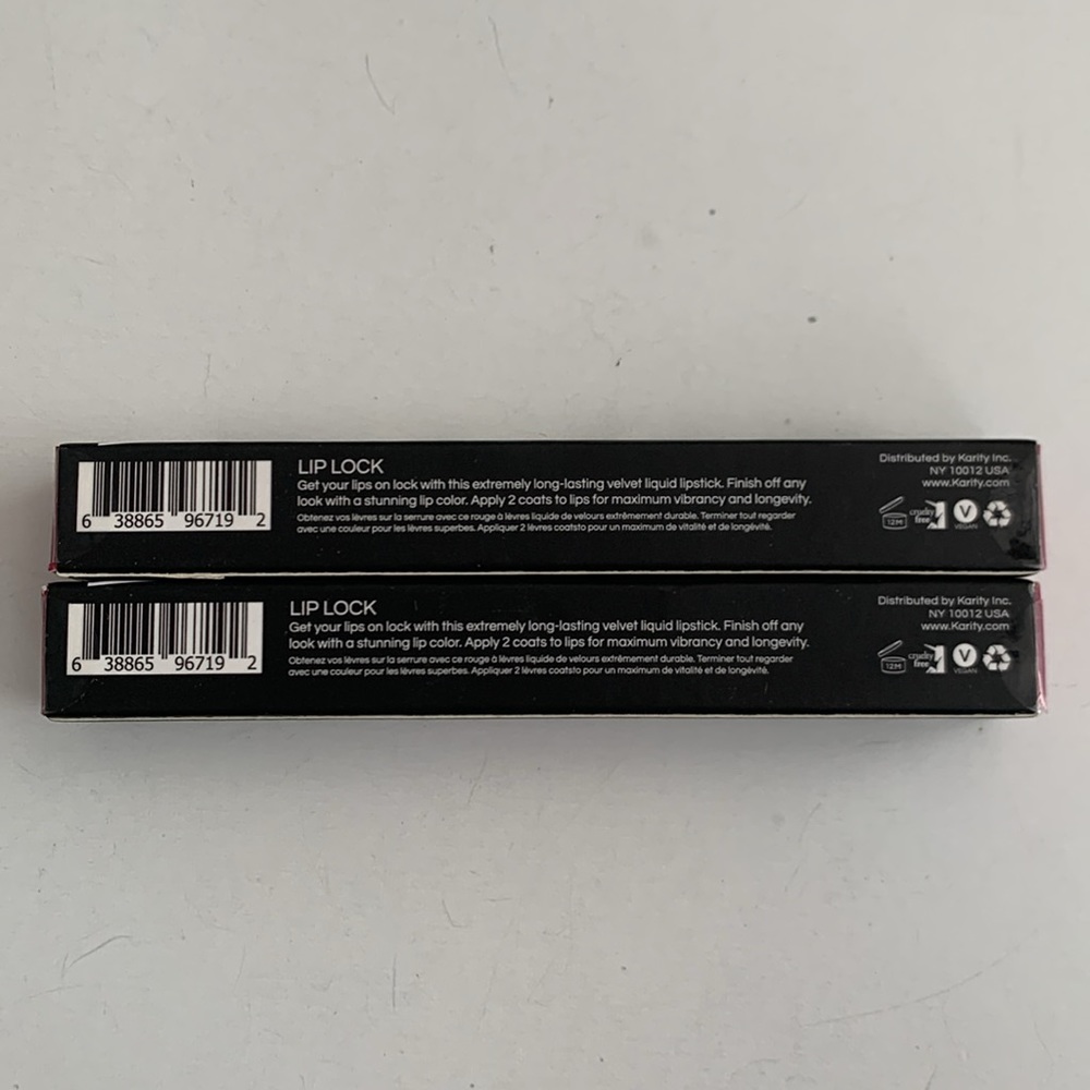 Karity Lip Lock Velvet Liquid Lipstick -Lucky NWT NLA Long-lasting, 2 Lippies - Picture 3 of 8
